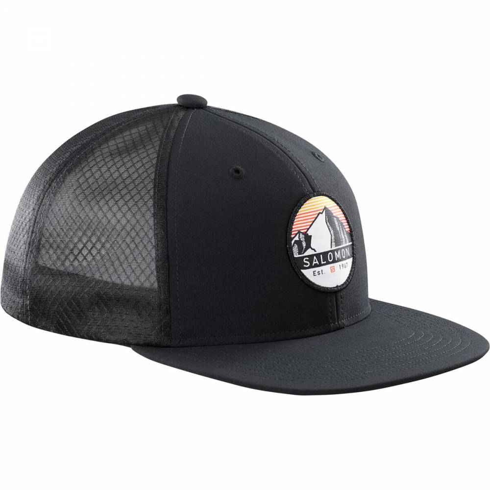 כובע מצחייה Salomon Trucker Flat Cap - צבע שחור