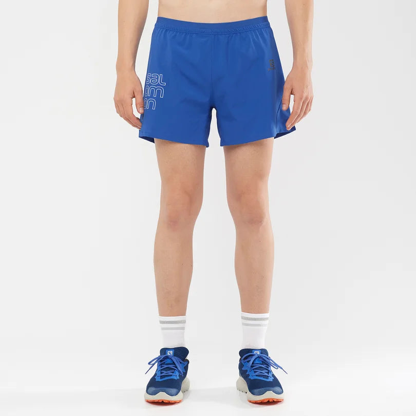 שורט ריצה לגברים Salomon Cross 5" Shorts  צבע כחול