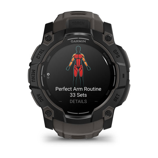 שעון ספורט חכם GARMIN Instinct® 3 AMOLED 50mm שחור עם רצועה אפחה – תמונה 2
