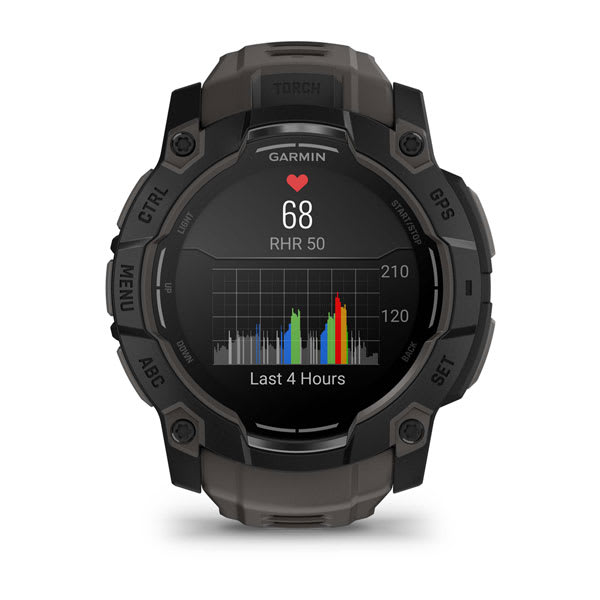 שעון ספורט חכם GARMIN Instinct® 3 AMOLED 50mm שחור עם רצועה אפחה – תמונה 5